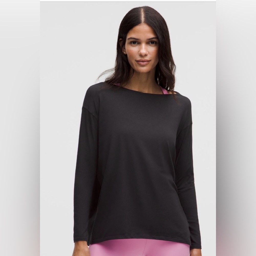 lululemon athletica Black Long sleeve back in action Top